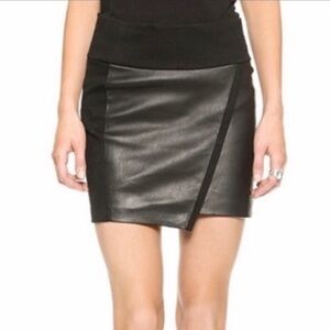 IRO Jalie panelled leather miniskirt black US6